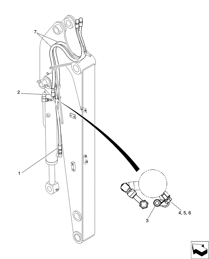 Схема запчастей Case CX31B - (03-026[00]) - HYD LINES, ARM 1.47M (35) - HYDRAULIC SYSTEMS