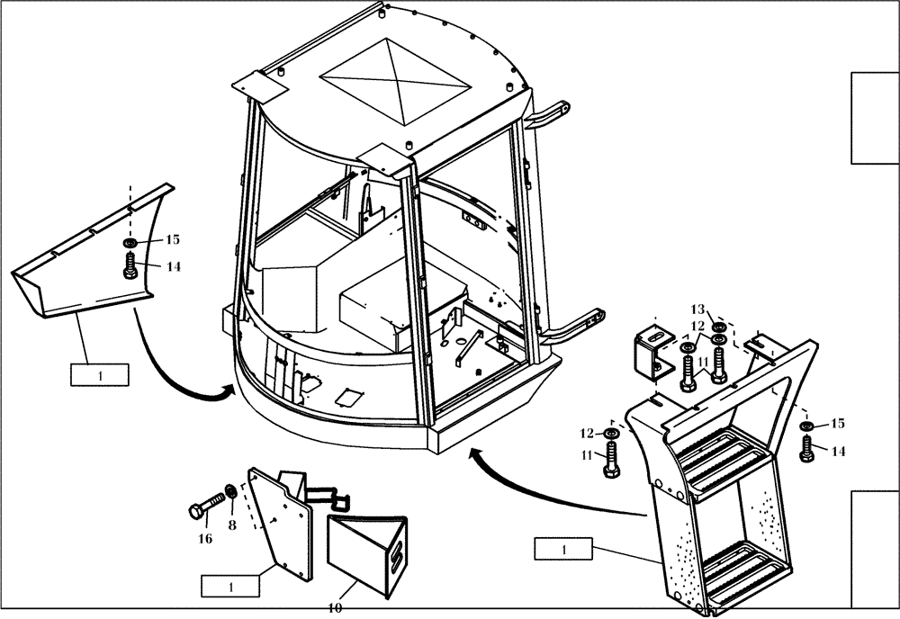 Схема запчастей Case 321D - (01.811[001]) - STEPS MOUNTING PARTS (S/N 591065-591076) No Description