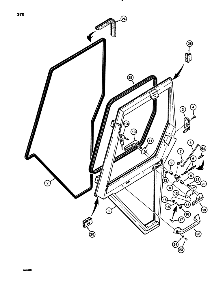 Схема запчастей Case 780B - (370) - CAB DOOR (09) - CHASSIS/ATTACHMENTS