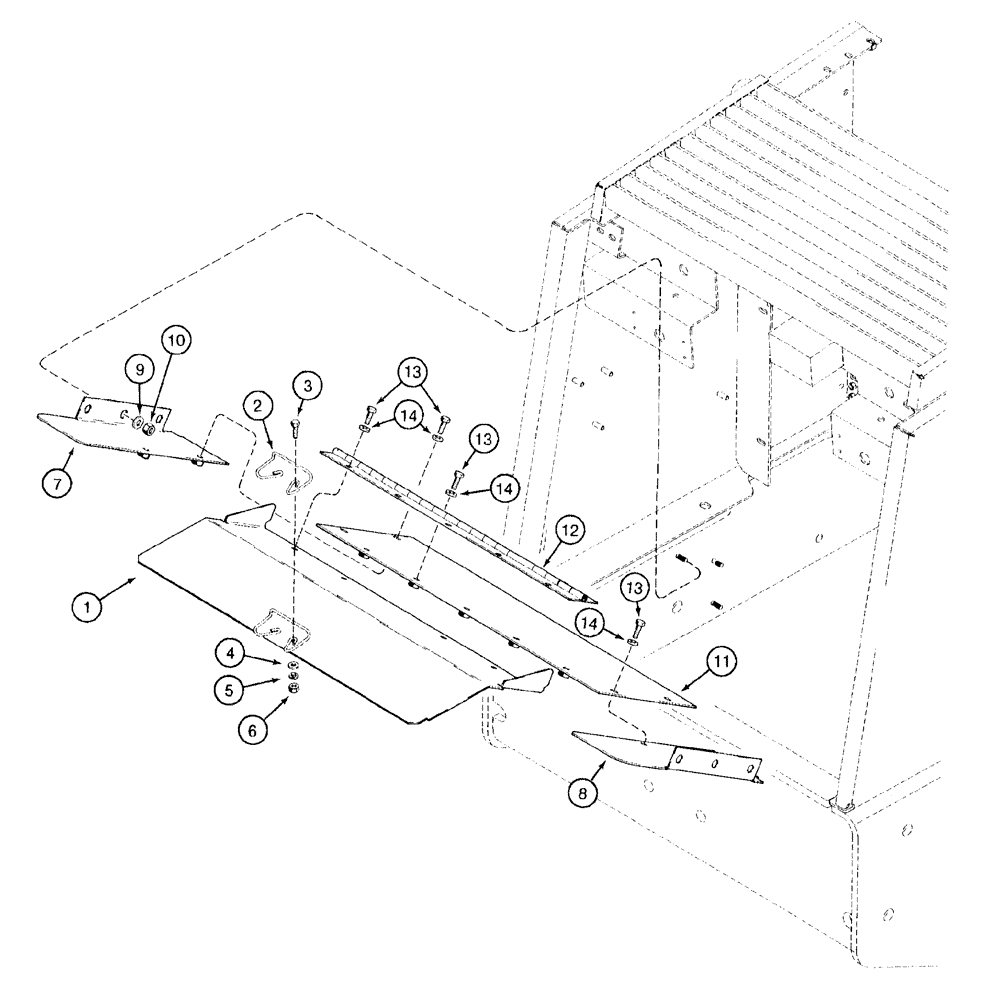 Схема запчастей Case 921B - (9-026) - BATTERY COMPARTMENT COVERS (09) - CHASSIS/ATTACHMENTS