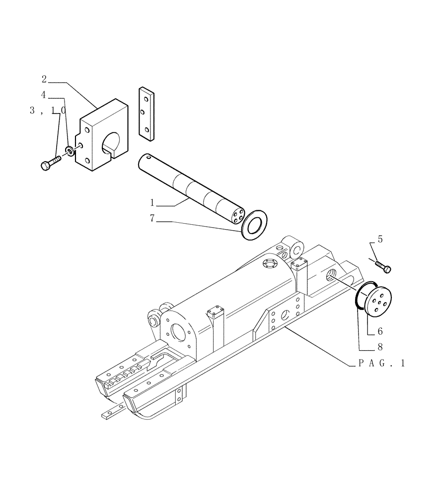 Схема запчастей Case 1850K LT - (9.342[05]) - TRACK FRAME - 8 ROLLERS LGP - OPTIONAL CODE 76078109 (19) - OPTIONS