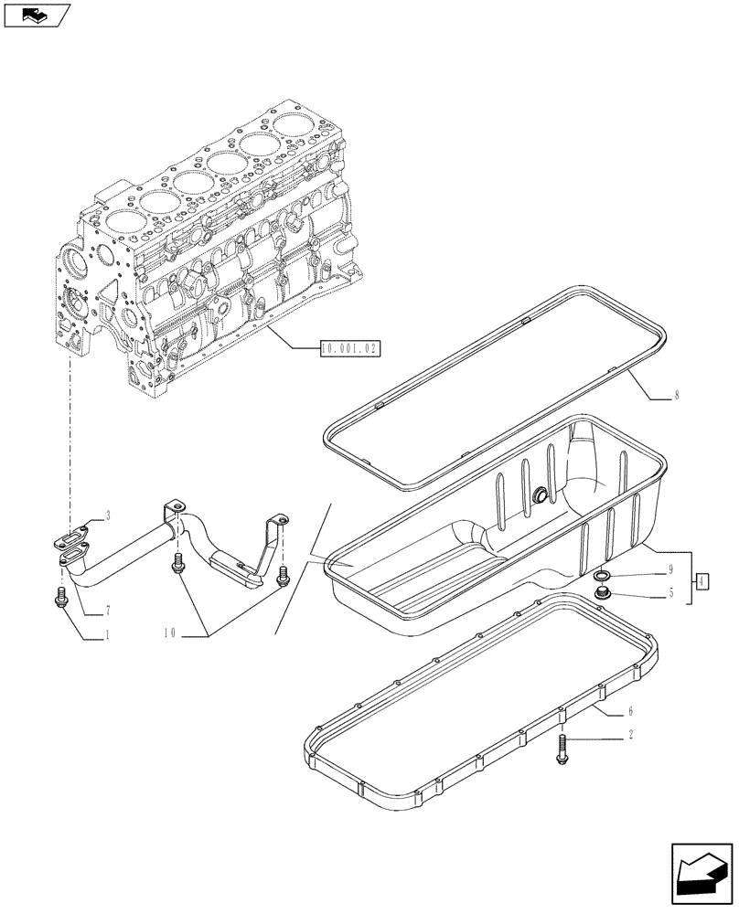 Схема запчастей Case F4HFE613V A003 - (10.102.01) - ENGINE OIL SUMP (504084714) (10) - ENGINE