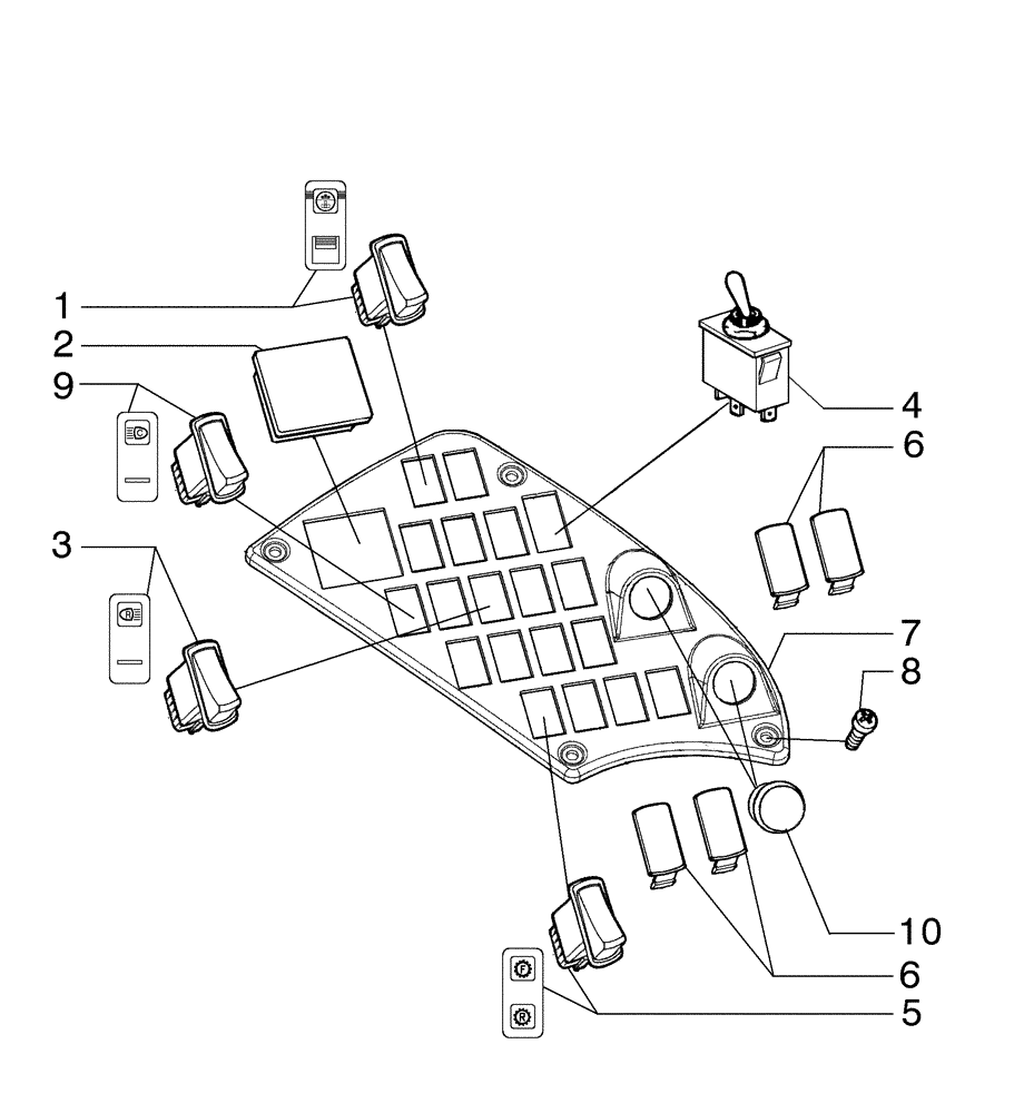 Схема запчастей Case 885B - (04-24[02]) - INSTRUMENT PANEL, STD - (DIRECT DRIVE) (04) - ELECTRICAL SYSTEMS