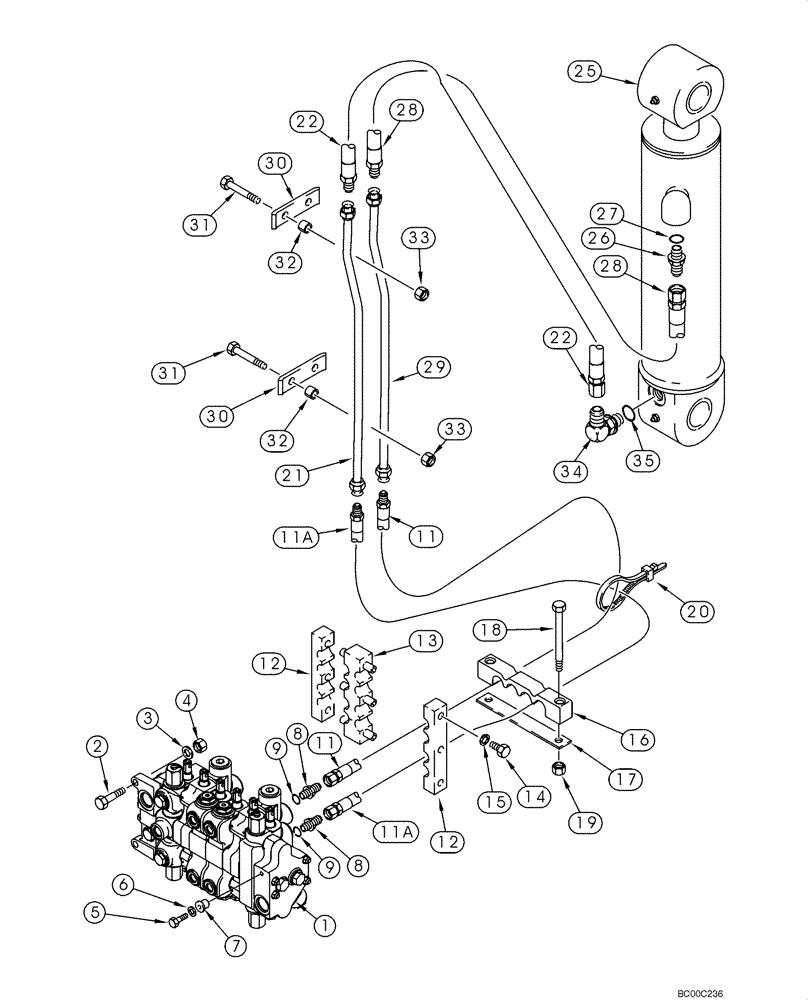 Схема запчастей Case 580SM - (08-11) - HYDRAULICS - CYLINDER, BACKHOE DIPPER (08) - HYDRAULICS