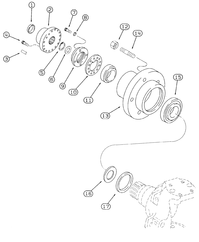 Схема запчастей Case 460 - (6-48) - FRONT AXLE ASSEMBLIES, 115816A1, 139021A1 AND 195520A1, WHEEL HUBS (06) - POWER TRAIN