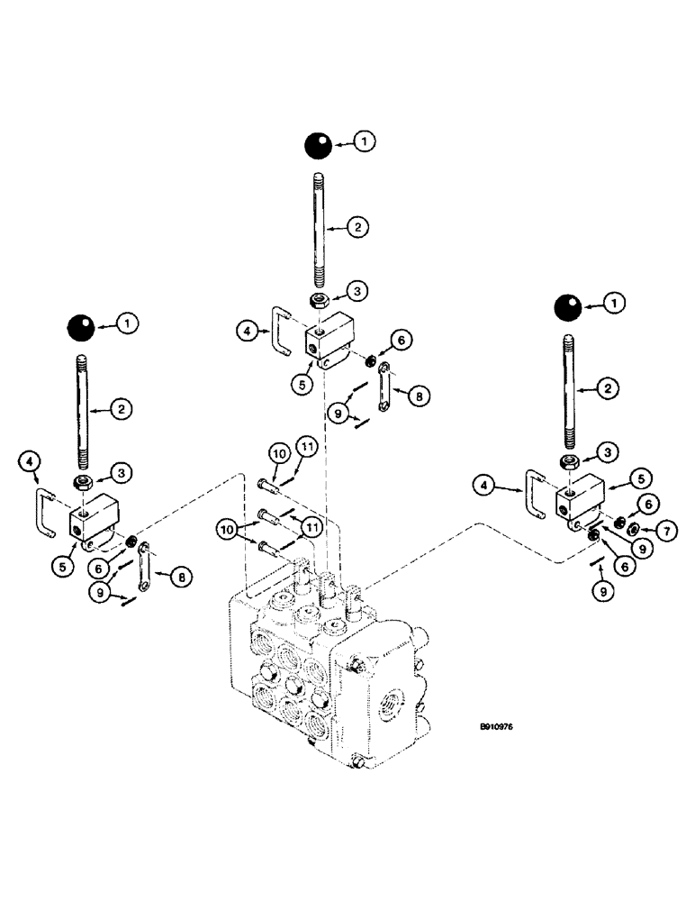 Схема запчастей Case 660 - (8-092) - PLOW CONTROL VALVE - H674318, WITH LEVERS MOUNTED VERTICALLY, CONTROL LEVERS (08) - HYDRAULICS