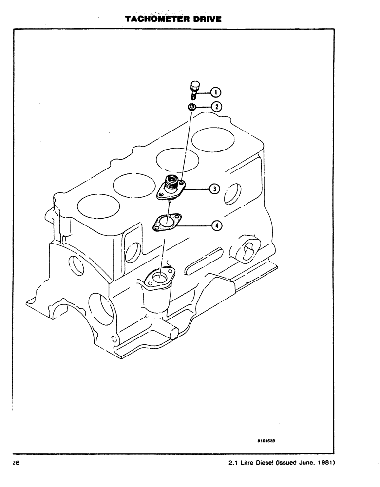 Схема запчастей Case DH4 - (26) - TACHOMETER DRIVE (10) - ENGINE