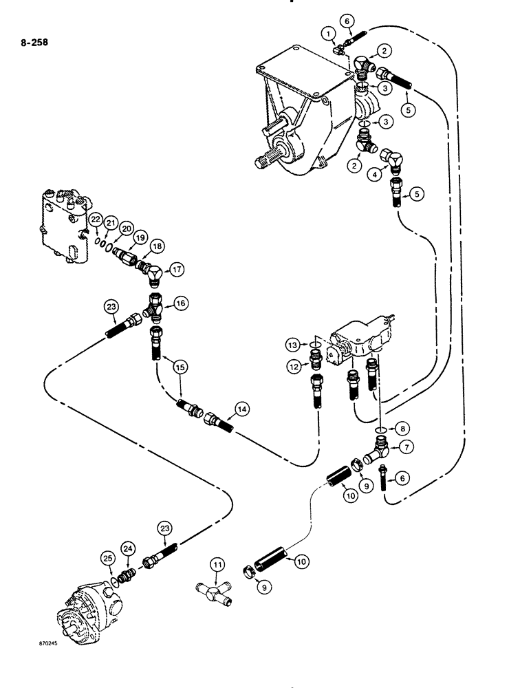 Схема запчастей Case DH4B - (8-258) - HYDRA-BORER HYDRAULIC CIRCUIT, WITHOUT BACKHOE OR BACKFILL BLADE (08) - HYDRAULICS