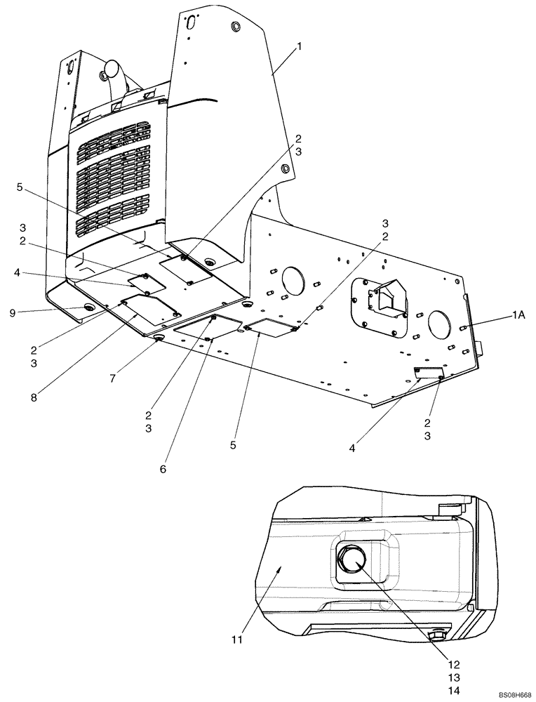 Схема запчастей Case 420CT - (09-14A[01]) - CHASSIS (420CT) BSN NAM414490 (09) - CHASSIS