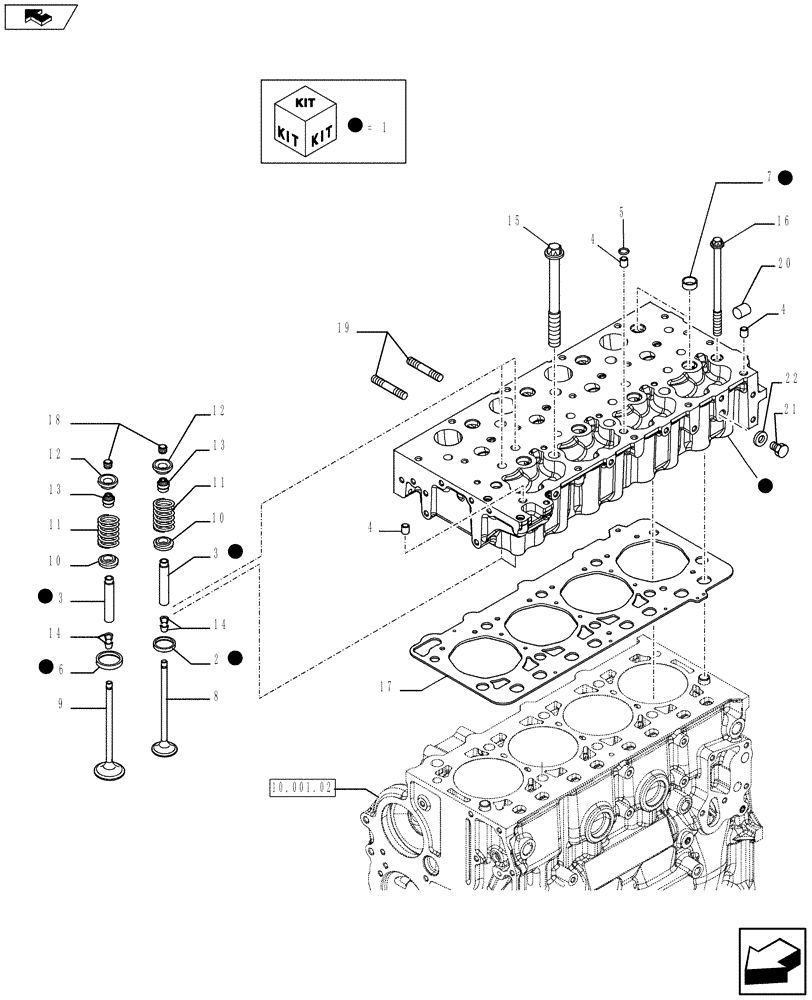 Схема запчастей Case SV300 - (10.101.01) - CYLINDER HEAD & RELATED PARTS (504385845) (10) - ENGINE