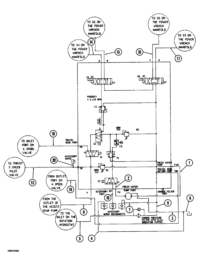 Схема запчастей Case 400TX - (9-46) - HYDRAULIC CIRCUIT - CONTROL MANIFOLD 