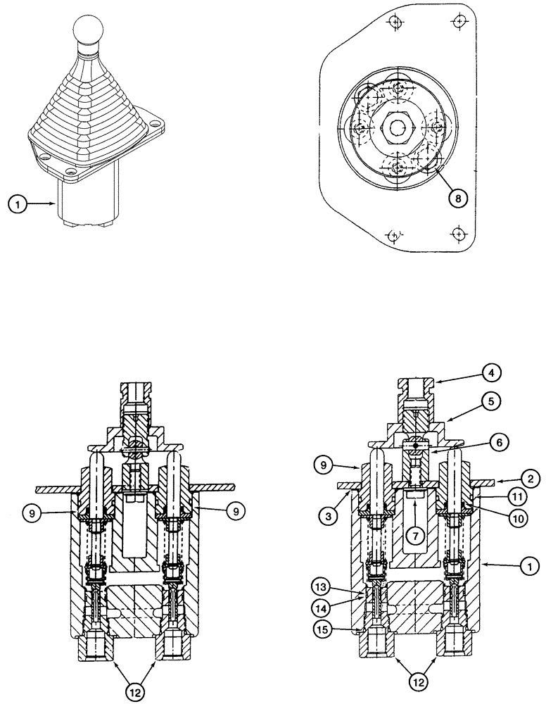 Схема запчастей Case 821C - (08-60) - VALVE ASSY REMOTE CONTROL, AUXILIARY (08) - HYDRAULICS