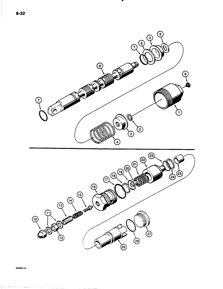 Схема запчастей Case W18B - (8-32) - VALVE COMPONENTS (08) - HYDRAULICS