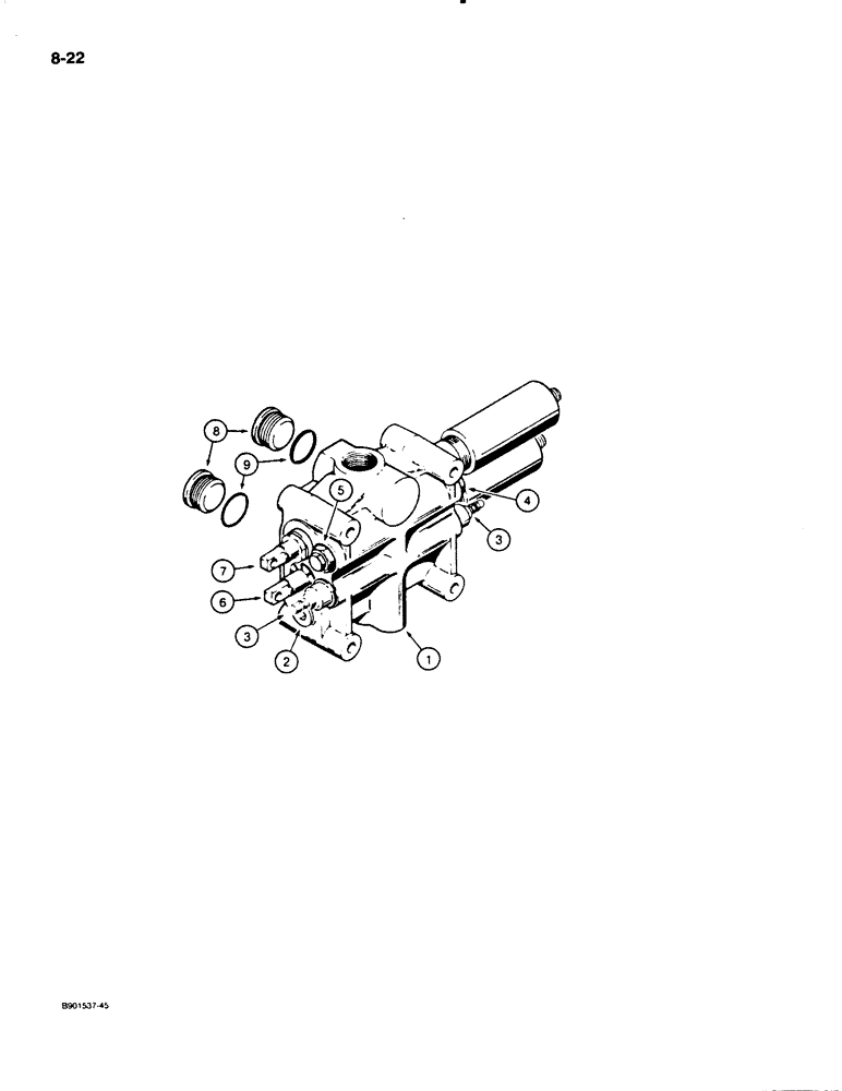 Схема запчастей Case W18B - (8-22) - L127094 LOADER CONTROL VALVE - 2 SPOOL (08) - HYDRAULICS