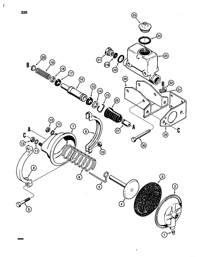 Схема запчастей Case W24C - (326) - L77529 BRAKE ACTUATOR (07) - BRAKES