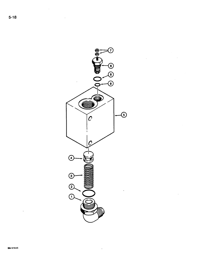 Схема запчастей Case W14B - (5-18) - CHECK VALVE FOR AUXILIARY STEERING (05) - STEERING