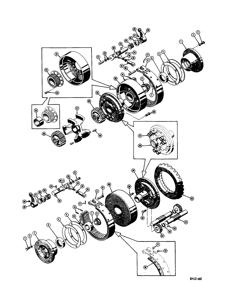 Схема запчастей Case 310D - (048) - DIFFERENTIAL (03) - TRANSMISSION