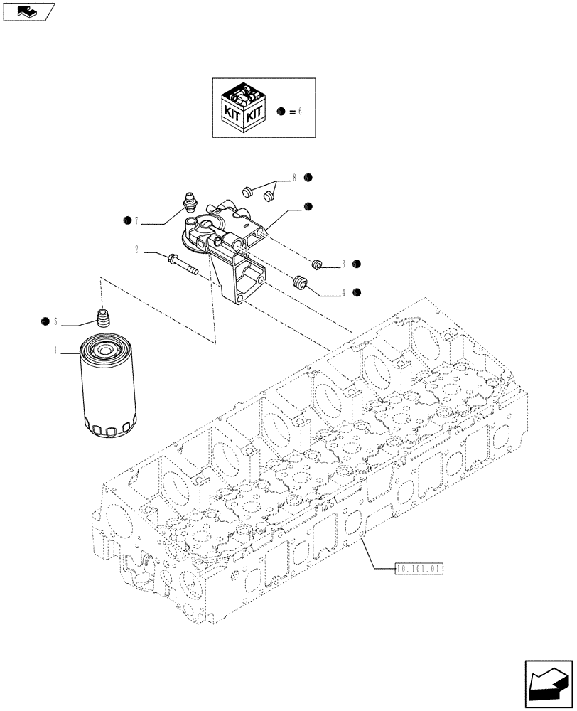 Схема запчастей Case F2CE9684E E017 - (10.206.01 01) - FUEL FILTER & RELATED PARTS (504088016 - 504216736) (01) - ENGINE