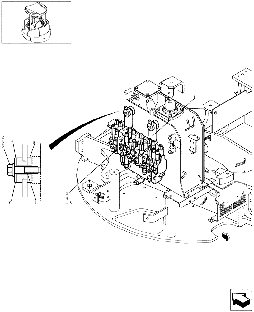 Схема запчастей Case CX36B - (080-17[1]) - CONTROL VALVE (35) - HYDRAULIC SYSTEMS