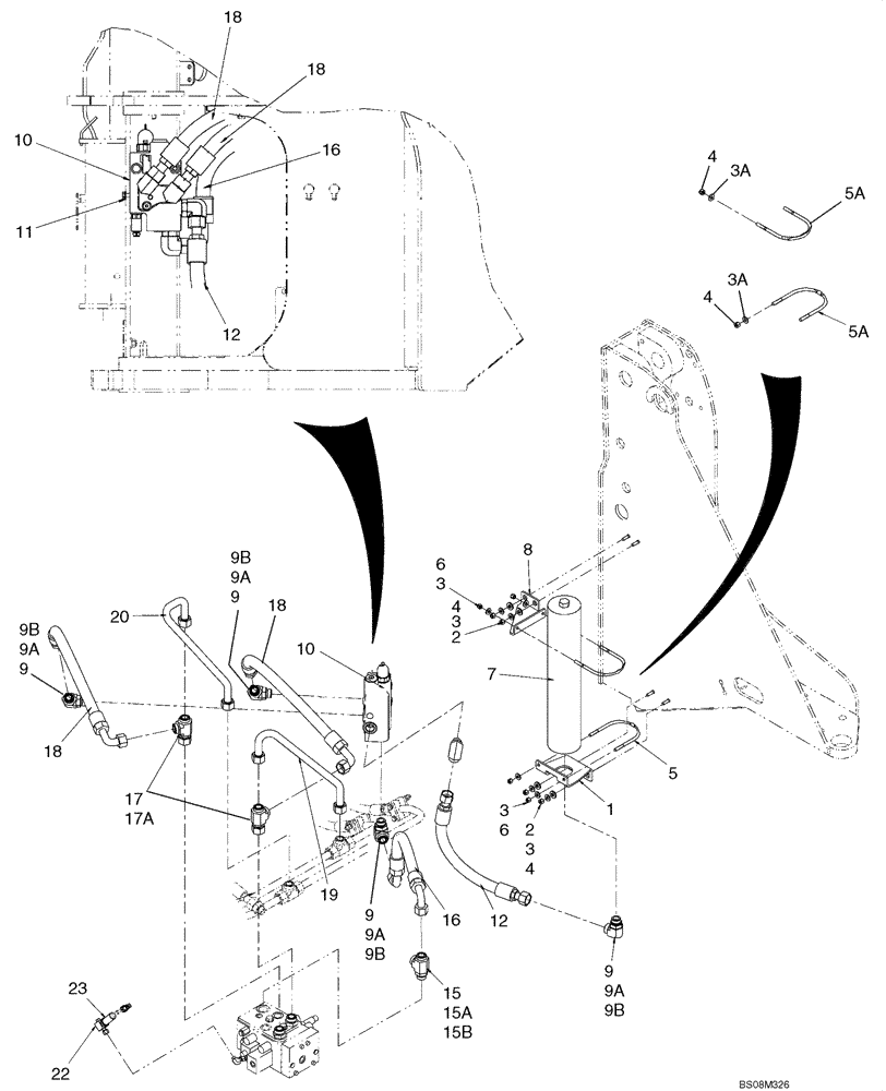 Схема запчастей Case 621E - (08-20) - HYDRAULICS - RIDE CONTROL (08) - HYDRAULICS