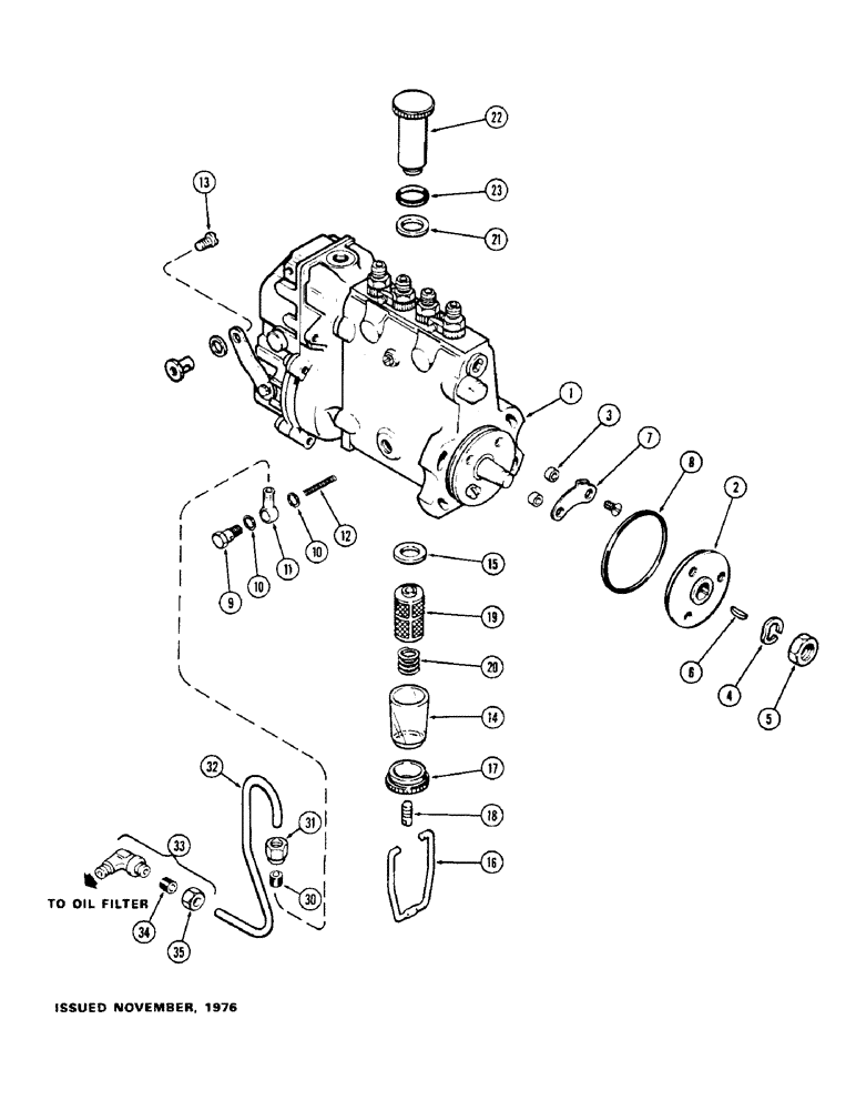 Схема запчастей Case 300C - (047G) - A62325 FUEL INJECTION PUMP, (336B) DIESEL ENGINE, W/O TURBO-CHARGER, W/ HAND PRIMER PUMP AND FILTER (03) - FUEL SYSTEM