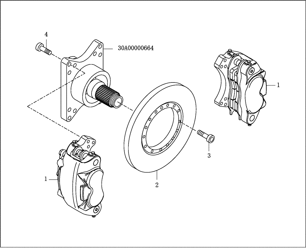 Схема запчастей Case 330B - (30A00000665[001]) - BRAKE MOUNTING, FRONT WHEEL HUB (87515522) (11) - AXLES/WHEELS