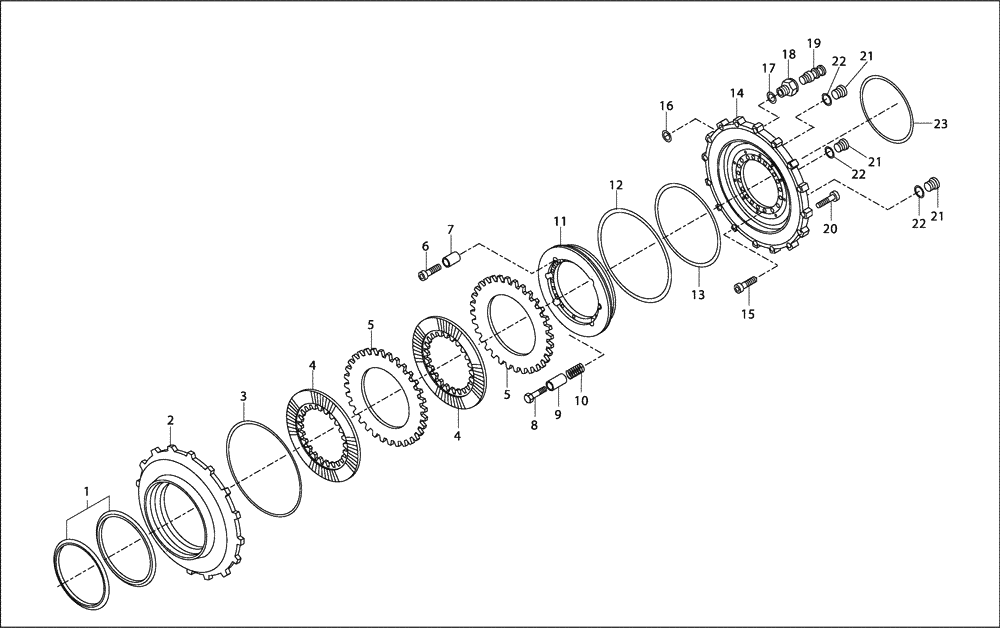 Схема запчастей Case 330B - (32A00000644[001]) - WET BRAKE ASSY, INTERMEDIATE AXLE (87516799) (11) - AXLES/WHEELS