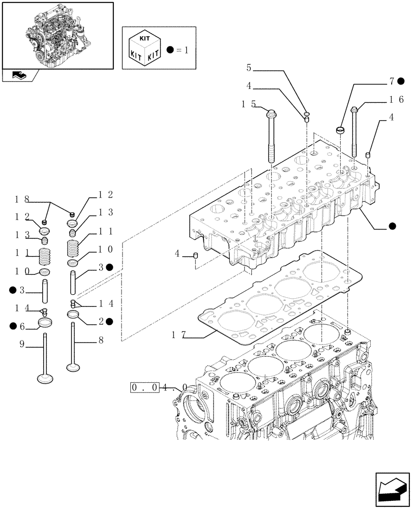 Схема запчастей Case F5CE5454B A002 - (0.06.0) - CYLINDER HEAD & RELATED PARTS (504154671) 