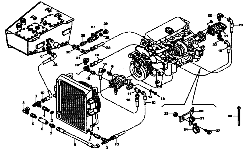 Схема запчастей Case 335B - (04A00000732[001]) - FAN DRIVE - HYDRAULICS (P.I.N HHD0335BN8PG58147 AND AFTER) (84244067) (09) - Implement / Hydraulics / Frame / Brakes