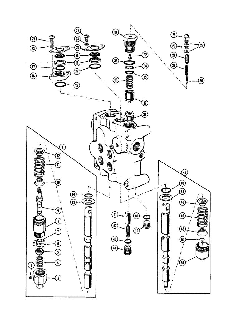 Схема запчастей Case W10 - (166) - A16785 TWO SPOOL CONTROL VALVE (08) - HYDRAULICS