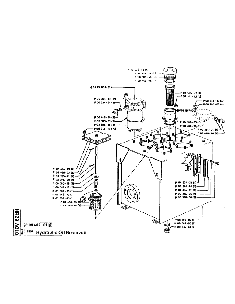 Схема запчастей Case 160CL - (66) - HYDRAULIC OIL RESERVOIR (07) - HYDRAULIC SYSTEM