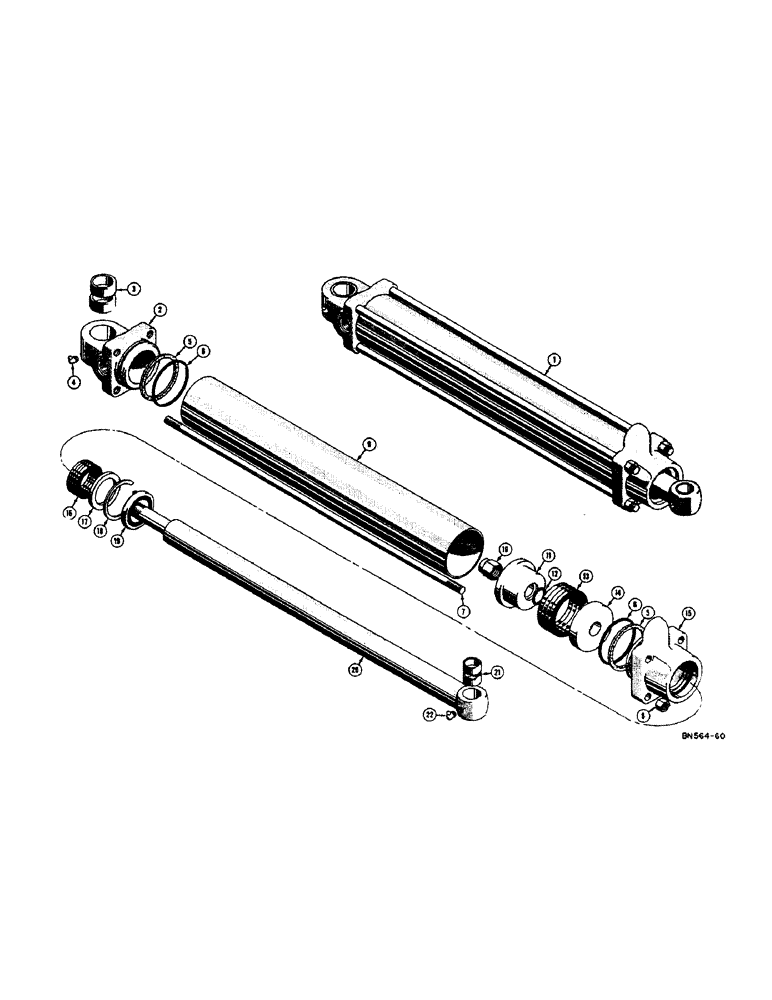 Схема запчастей Case 420B - (180[1]) - D25045 HYDRAULIC BUCKET CYLINDER (07) - HYDRAULIC SYSTEM