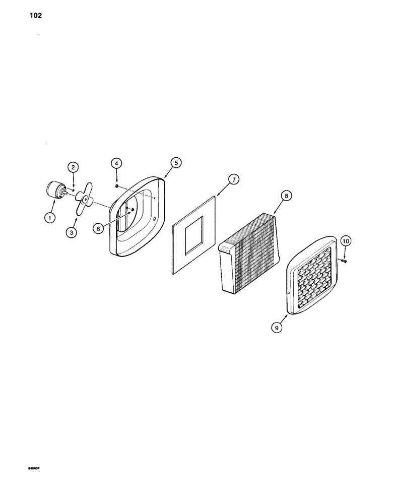 Схема запчастей Case 880C - (102) - HEATER, BEFORE PIN 6205236 (05) - UPPERSTRUCTURE CHASSIS