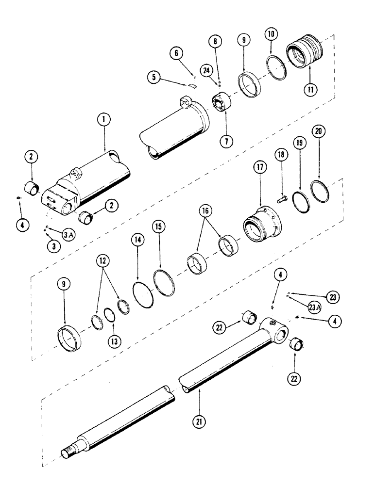 Схема запчастей Case 50 - (206) - TOOL CYLINDER, (6.50" ID X 36.30" STROKE), (S/N 6279926 & AFTER) (35) - HYDRAULIC SYSTEMS