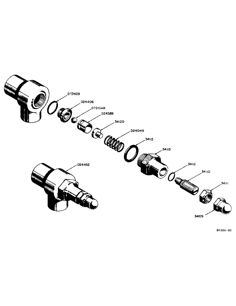 Схема запчастей Case 310 - (29) - D24452 SPECIAL RELIEF VALVE 