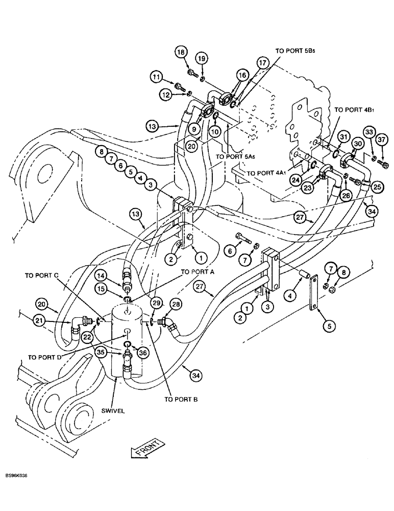 Схема запчастей Case 9060B - (8-090) - FORWARD AND BACKWARD TRAVEL HYDRAULIC CIRCUIT (08) - HYDRAULICS