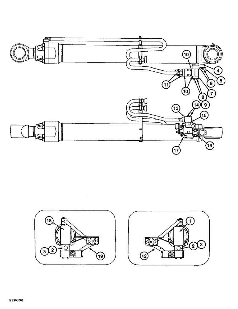 Схема запчастей Case 9060B - (8-118) - LOAD HOLDING OPTION, BOOM CYLINDERS WITH HOLDING VALVES (08) - HYDRAULICS