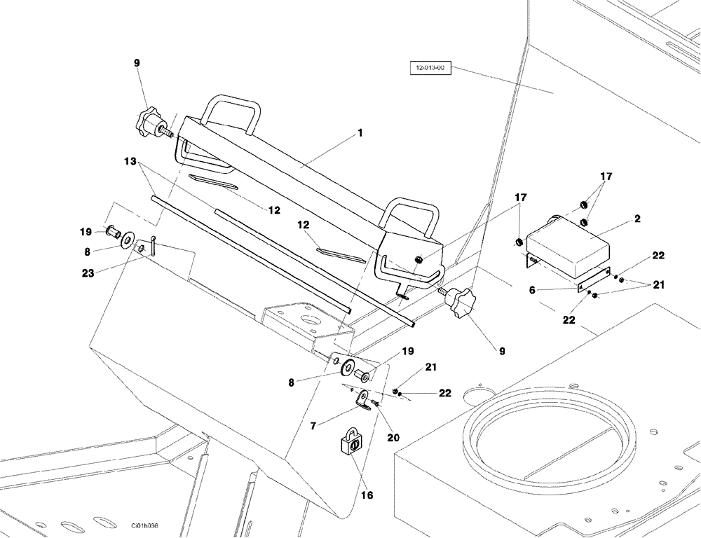 Схема запчастей Case SV223 - (12-017-00[01]) - OPERATORS COMPARTMENT (12) - Chassis/Attachments