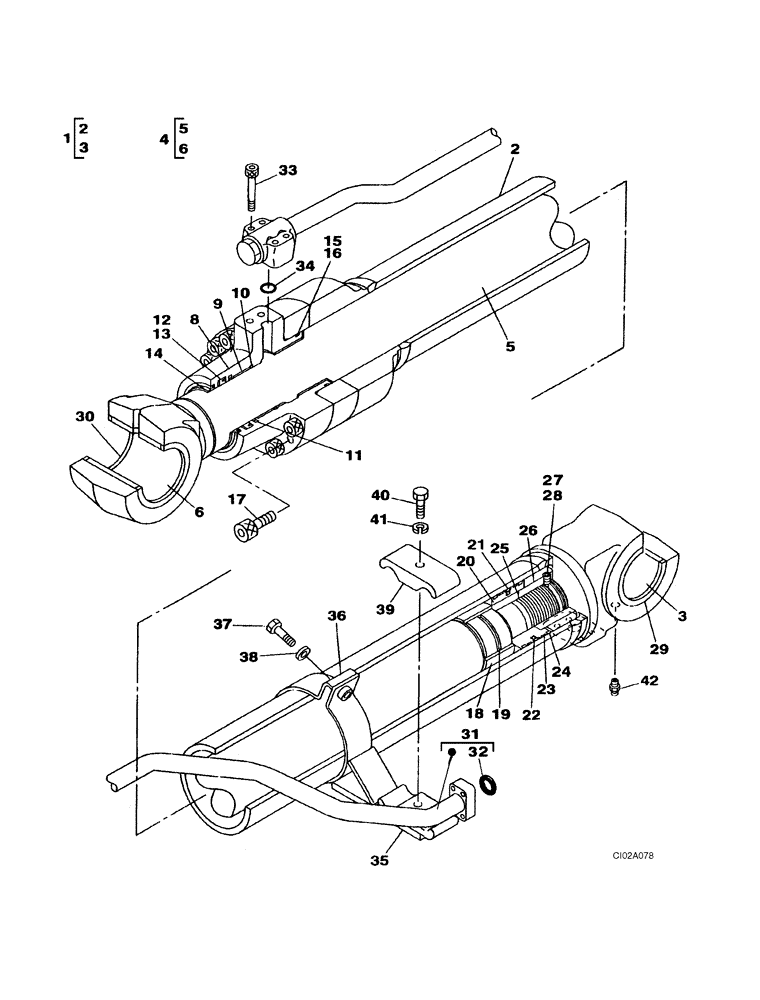 Схема запчастей Case CX330 - (08-81) - CYLINDER ASSY, BOOM, RIGHT HAND - MODELS WITH LOAD HOLD (08) - HYDRAULICS