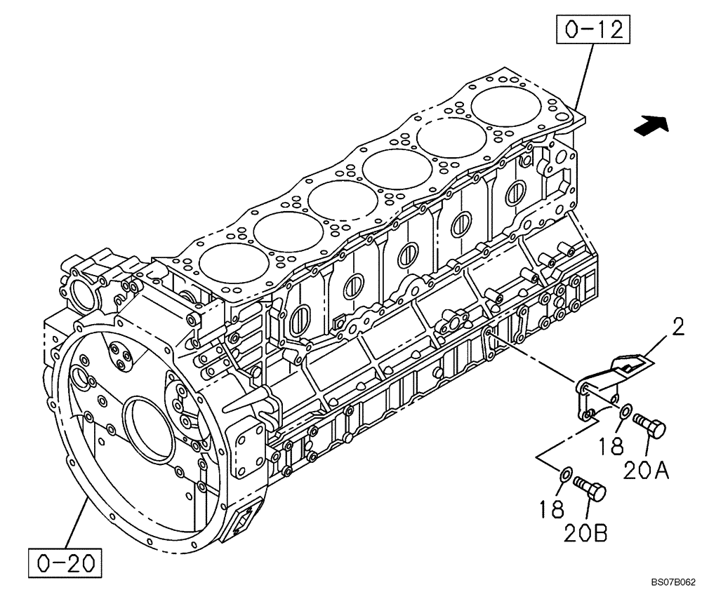 Схема запчастей Case CX460 - (02-21) - ENGINE MOUNTING (02) - ENGINE