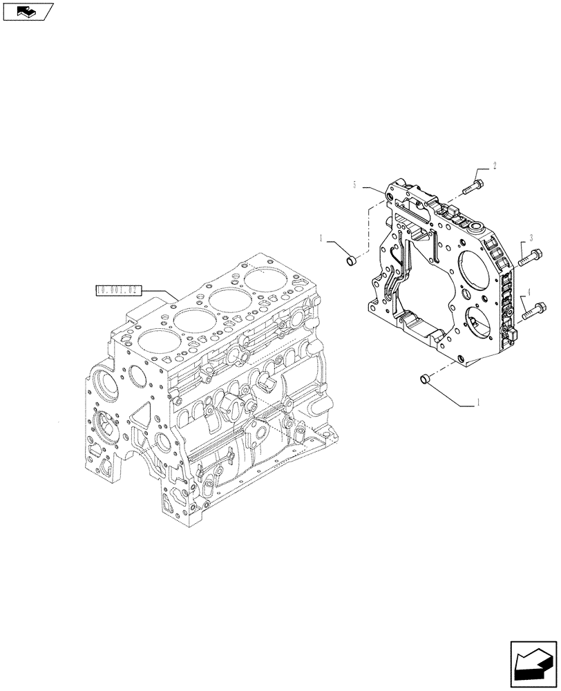 Схема запчастей Case F4HFE413A E001 - (10.102.04) - CRANKCASE COVERS (2856953) (10) - ENGINE