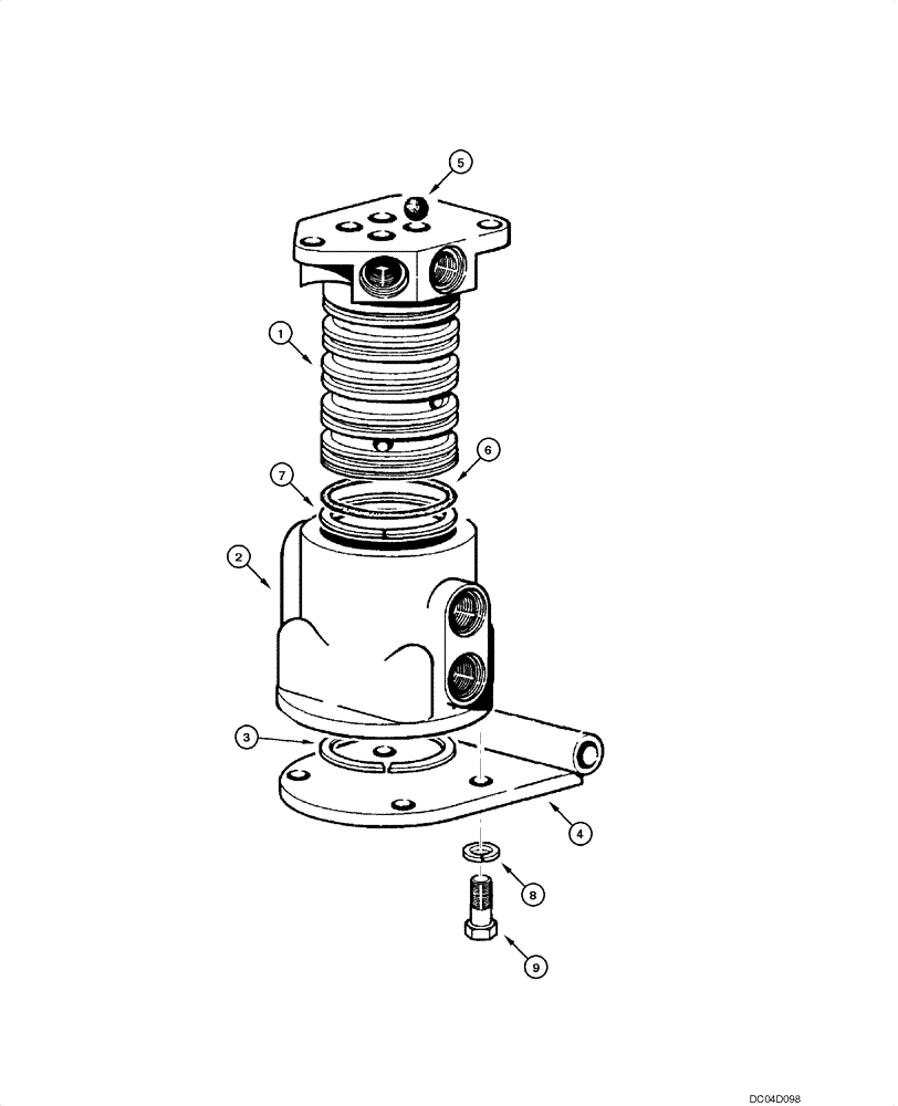 Схема запчастей Case 885 - (08.10[00]) - BLADE HYDRAULIC CIRCUIT - ROTATING DISTRIBUTOR (08) - HYDRAULICS