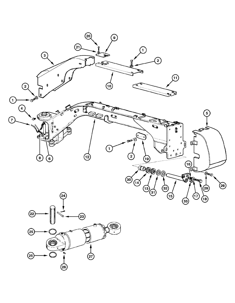 Схема запчастей Case 885B AWD - (09-09[01]) - FRONT CHASSIS (09) - CHASSIS/ATTACHMENTS