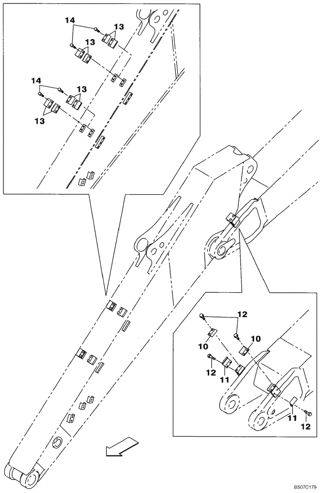 Схема запчастей Case CX290B - (09-38[01]) - CLAMPS - ARM (09) - CHASSIS/ATTACHMENTS