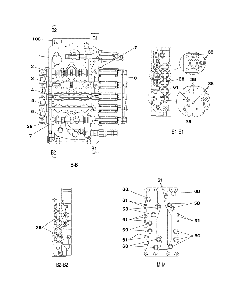 Схема запчастей Case CX210C LC - (35.359.07[03]) - VALVE ASSY - CONTROL (35) - HYDRAULIC SYSTEMS