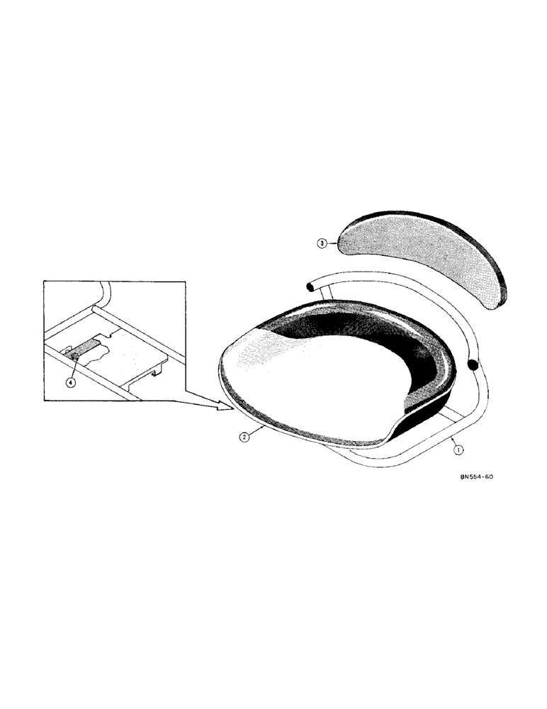 Схема запчастей Case 420C - (264) - BACKHOE SEAT (18) - ATTACHMENT ACCESSORIES