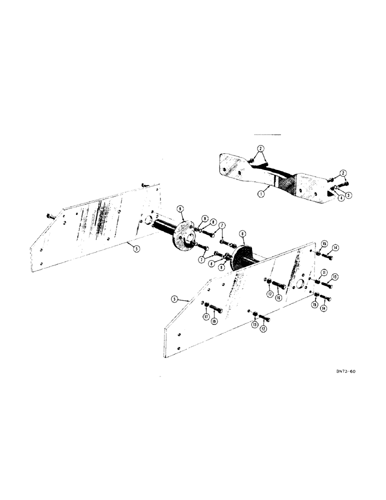 Схема запчастей Case 420 - (062) - SIDE PLATE, PIVOT BAR, AND DRAWBAR GUIDE (04) - UNDERCARRIAGE