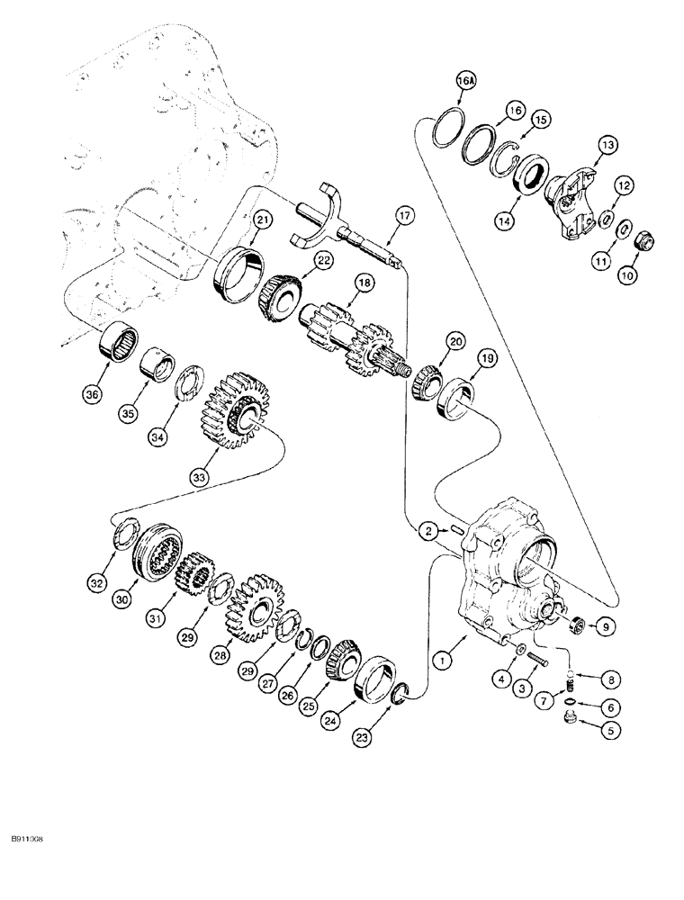 Схема запчастей Case 550G - (6-10) - TRANSMISSION ASSEMBLY, RANGE SHIFT (03) - TRANSMISSION