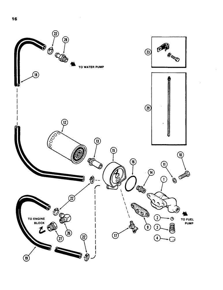 Схема запчастей Case 855C - (016) - OIL FILTER AND COOLER, 336BD AND 336BDT DIESEL ENGINES (01) - ENGINE