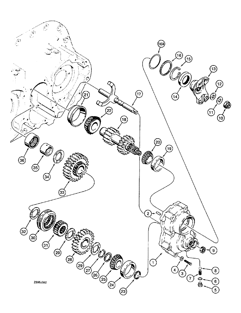 Схема запчастей Case 550E - (6-10) - TRANSMISSION RANGE SHIFT (06) - POWER TRAIN